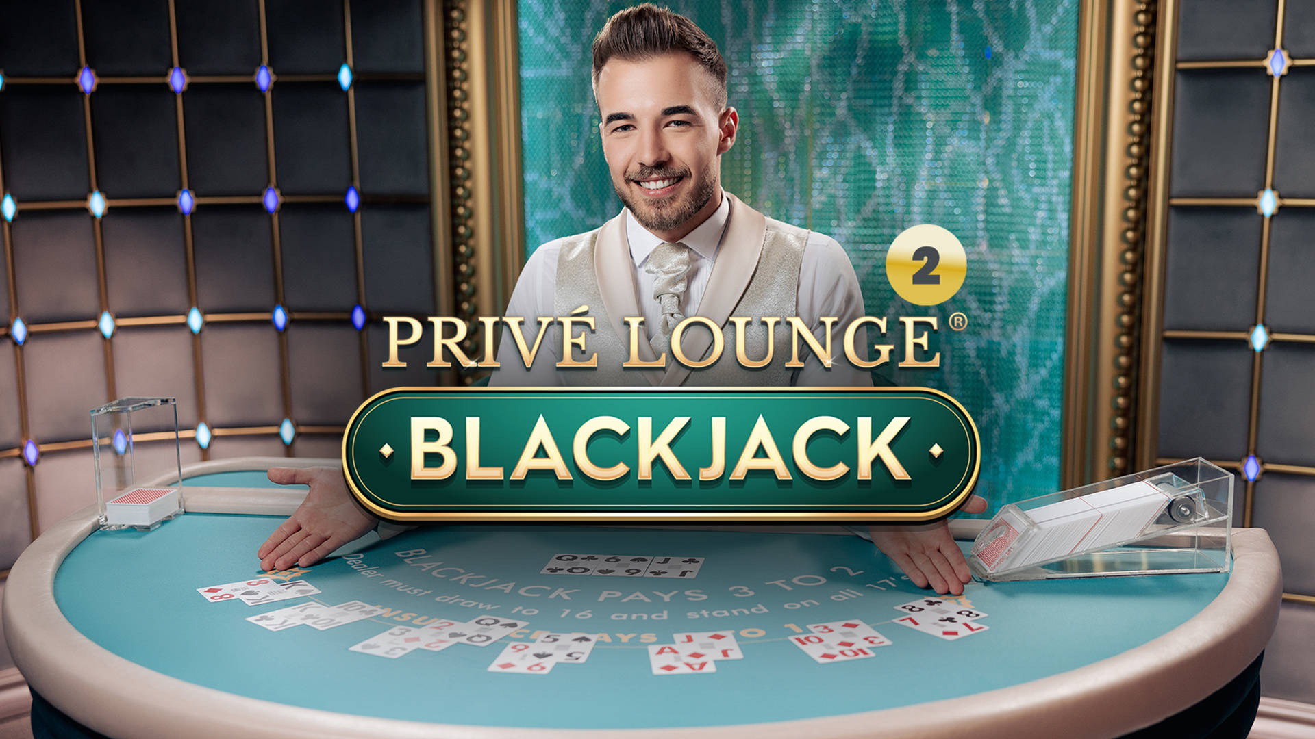 Interface du jeu Blackjack en salon privé montrant les cartes et les options de mise